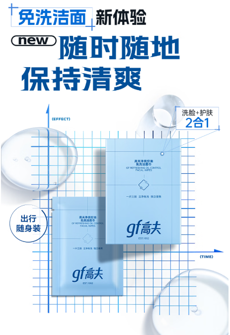 高夫净爽控油免洗洁面巾：男士便携护肤新选择